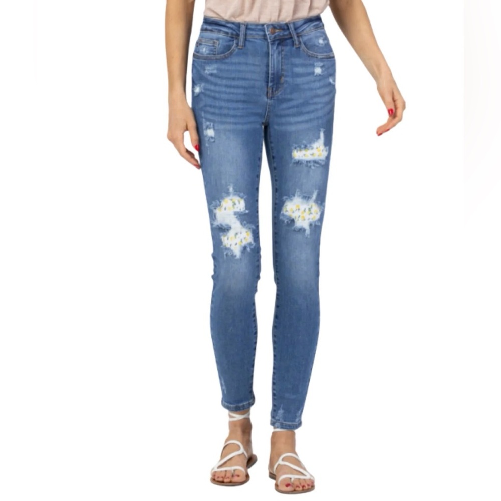 Judy Blue Lemon Patch High Rise Skinny Jeans